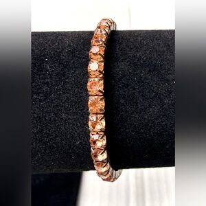 Vintage‎ Amber Stretch One Line Rhinestone Bracelet Tennis Style Fashion Jewelry